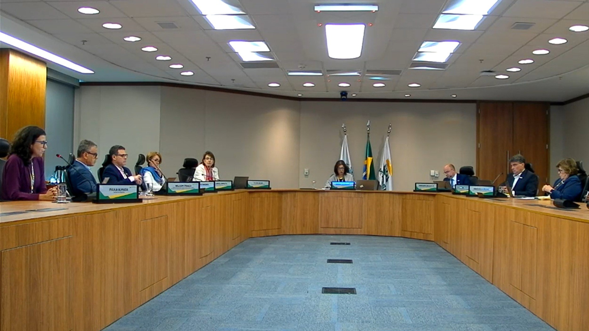 Diretoria executiva da Petrobras durante coletiva de imprensa online sobre os resultados do 1T26