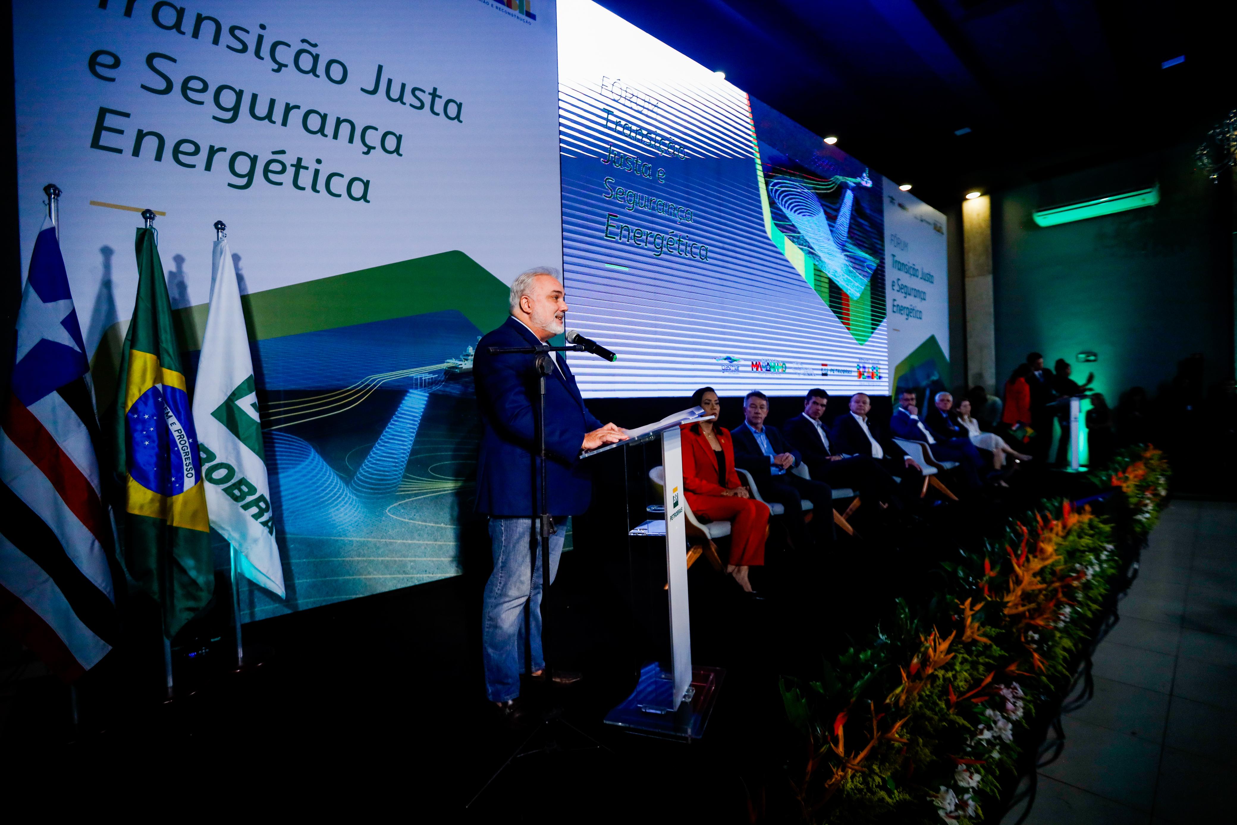 Presidente da Petrobras, Jean Paul Prates, na abertura do fórum “Transição Justa e Segurança Energética”, em São Luís, Maranhão