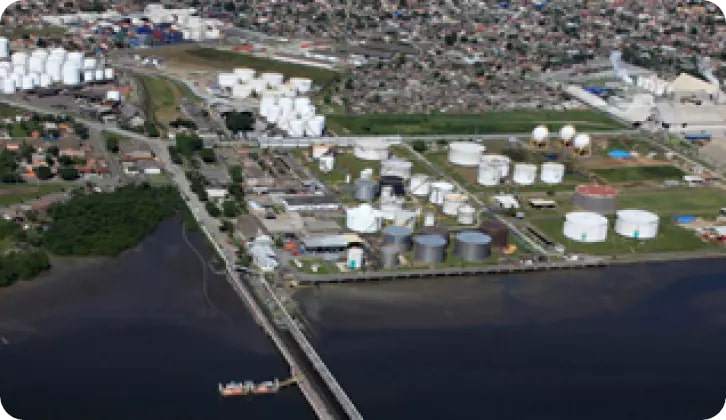 Mapa mostrando localização do terminal logístico de Paranaguá, da Petrobras.